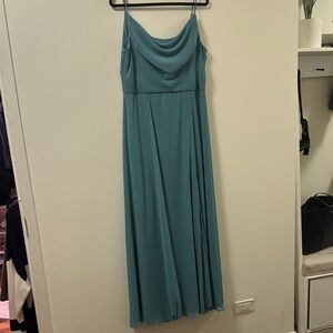 David's Bridal Teal Maxi Dress